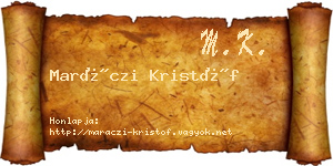 Maráczi Kristóf névjegykártya