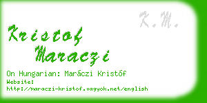 kristof maraczi business card