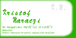 kristof maraczi business card